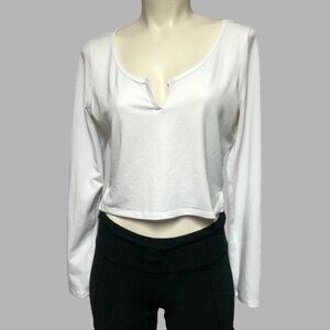 Lululemon White Long Sleeve Athletic Crop Top Size 8??